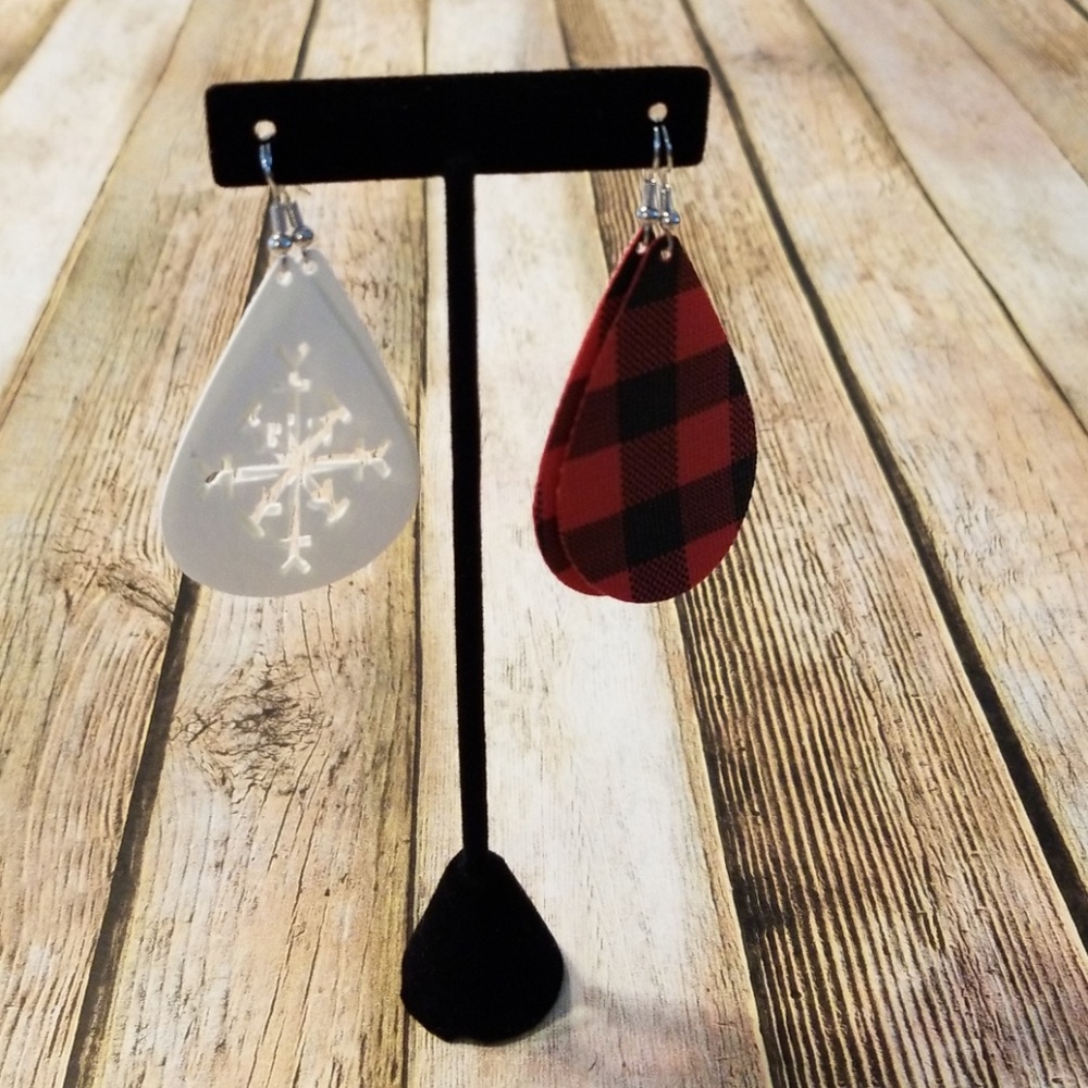 NEW HANDMADE FAUX LEATHER EARRINGS